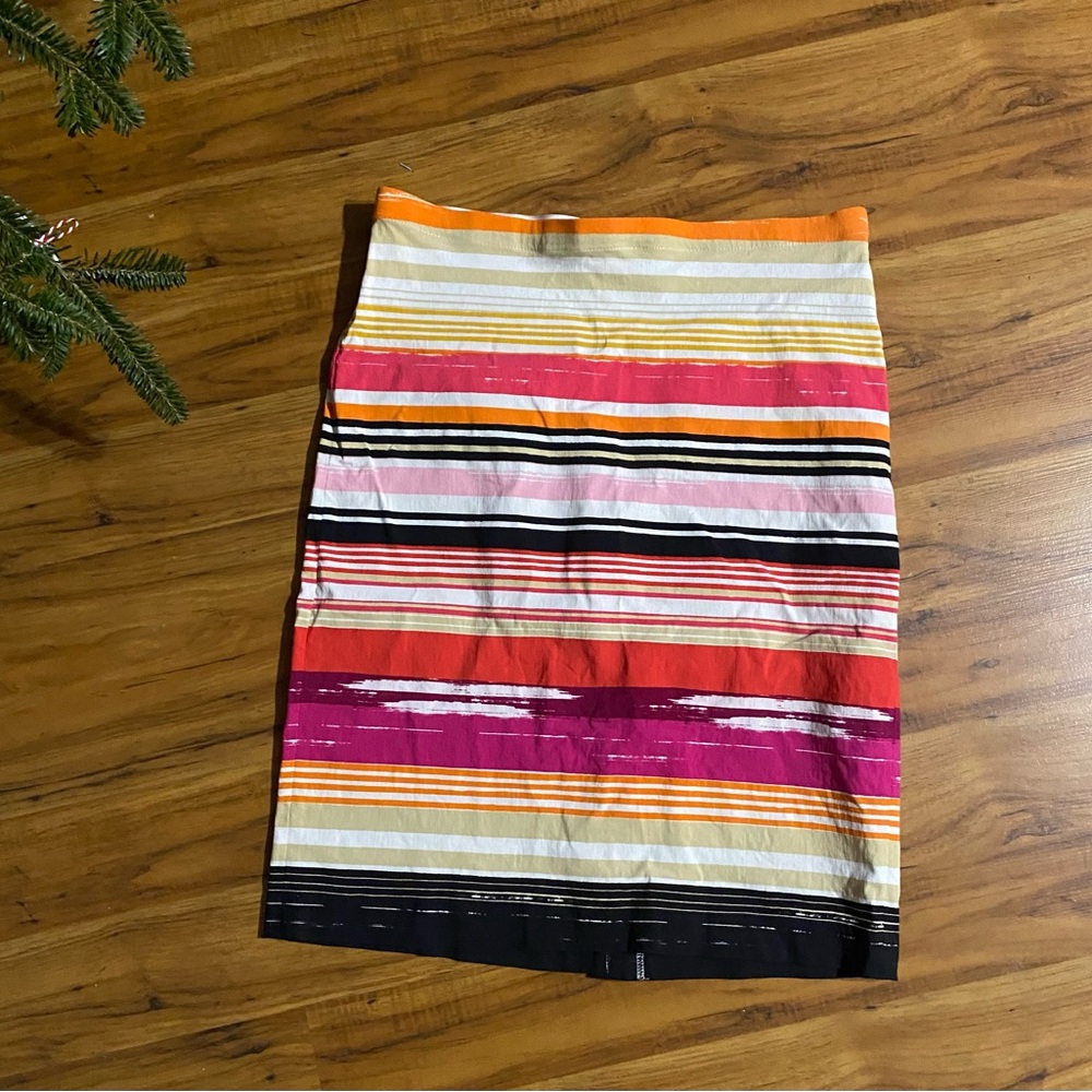 Rafaella Comfort Women's Midi Pencil Skirt With Fun Vibrant Striped Colors XL